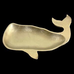 Hammered Metal Whale Dish Bowl